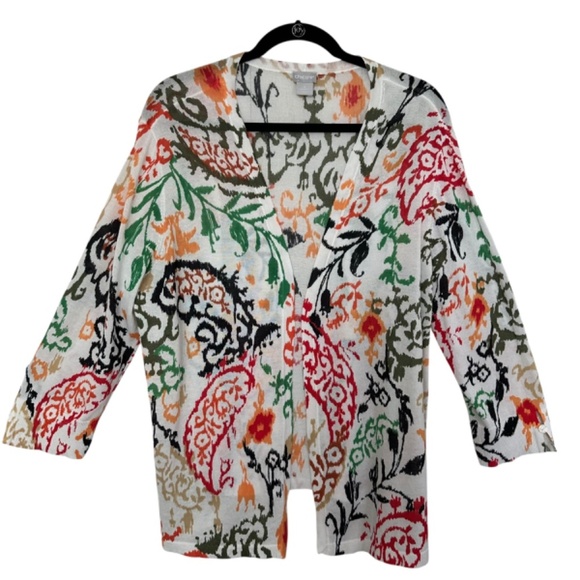 Chico's Open Short Cardigan Women's Size 3 US XL Coastal Summer Spring - Picture 13 of 15